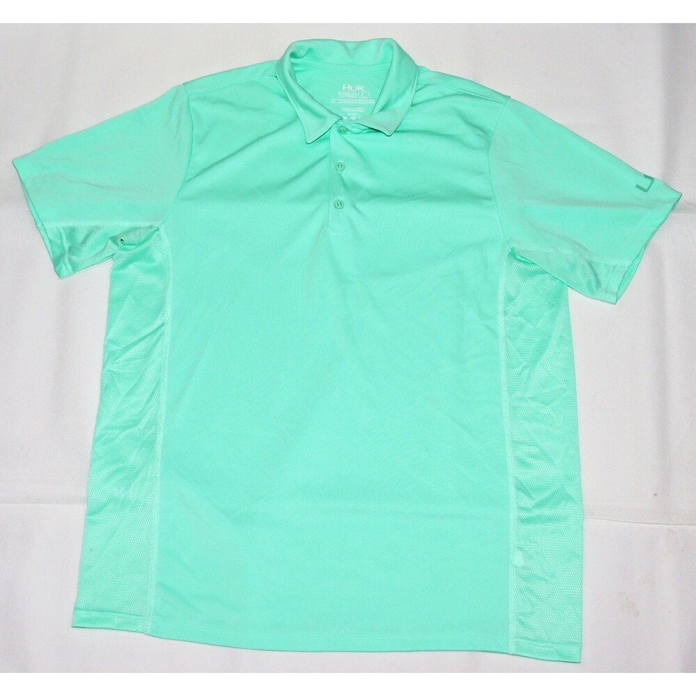 Huk Icon X Men's Performance Short Sleeve Outdoors Fishing Polo Shirt Size Large
